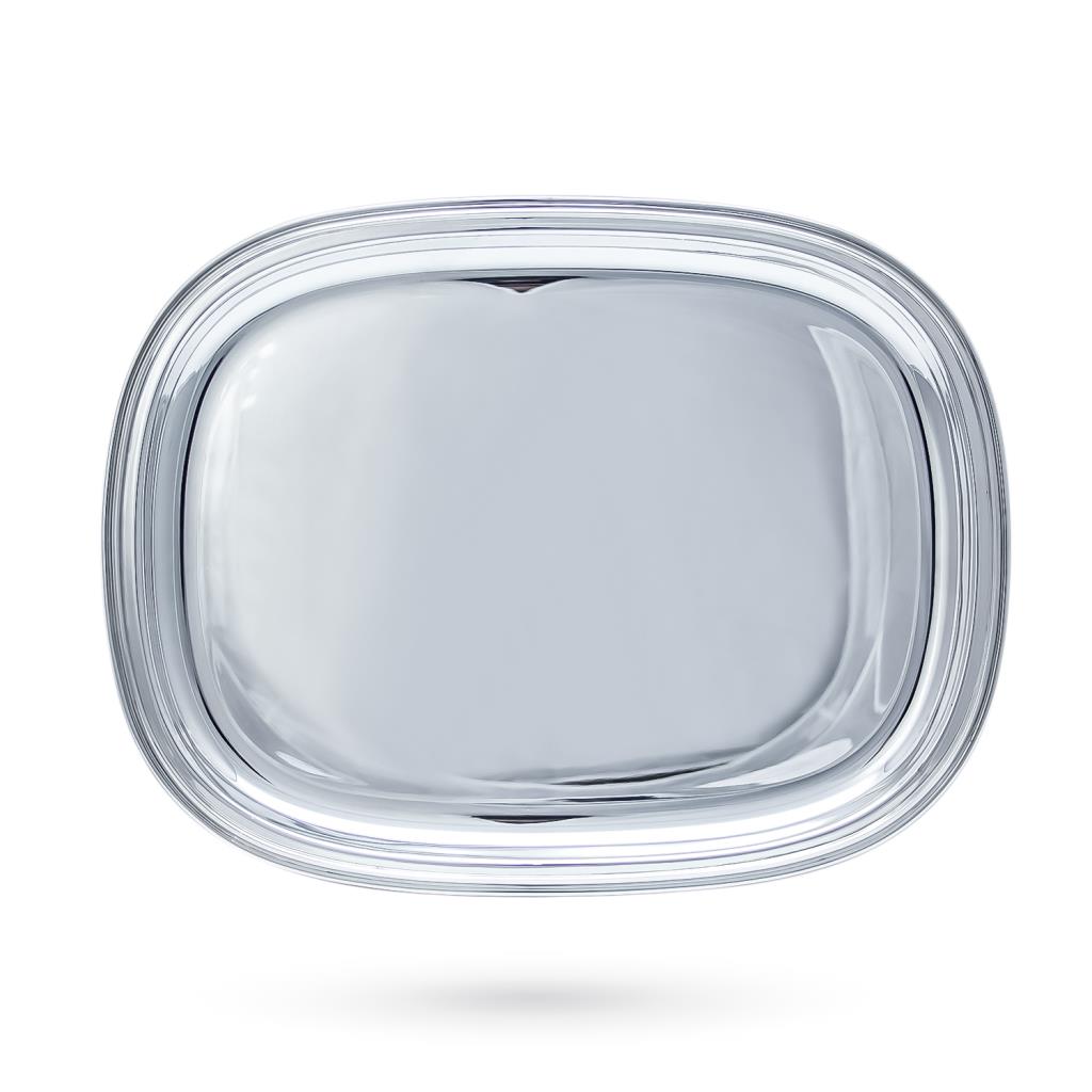Vassoio rettangolare angoli tondi argento 23x30cm - SCHIAVON