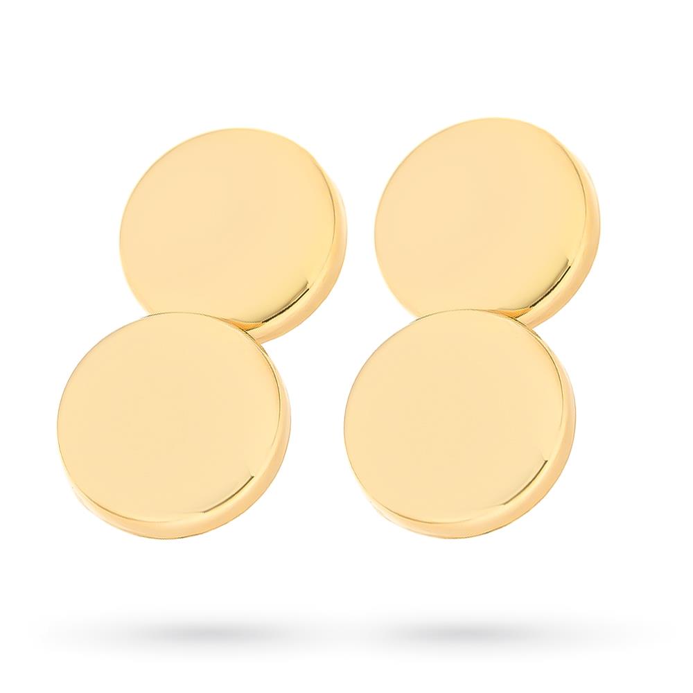 Pair of 18kt yellow gold round shiny cufflinks - LUSSO ITALIANO