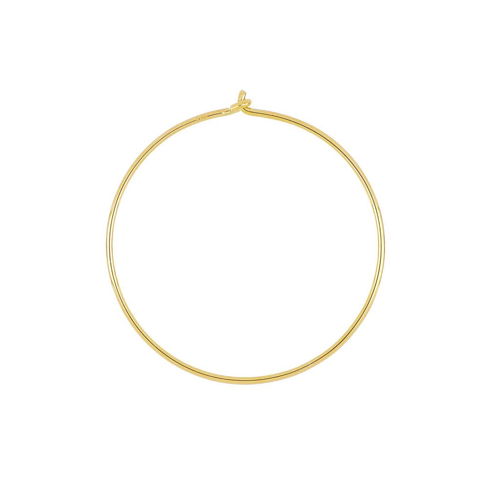 18Kt Gold Wire Hoop Earring 35Mm - MAMAN ET SOPHIE