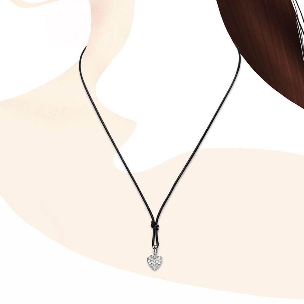  leBebe LBB541/C heart pendant white gold pavè diamonds - LE BEBE