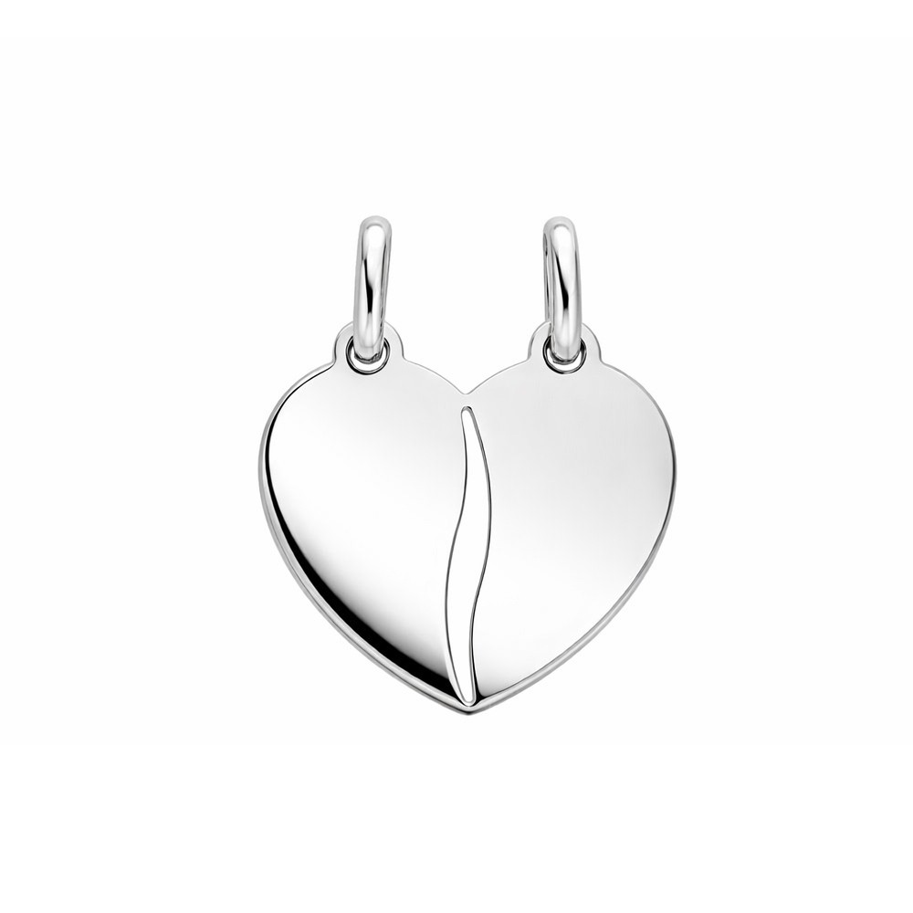 Cuore spezzato ciondolo oro bianco 20x20 mm - LUSSO ITALIANO
