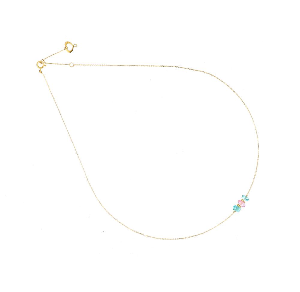 Girocollo 18Kt Apatite E Topazio Rosa - MAMAN ET SOPHIE