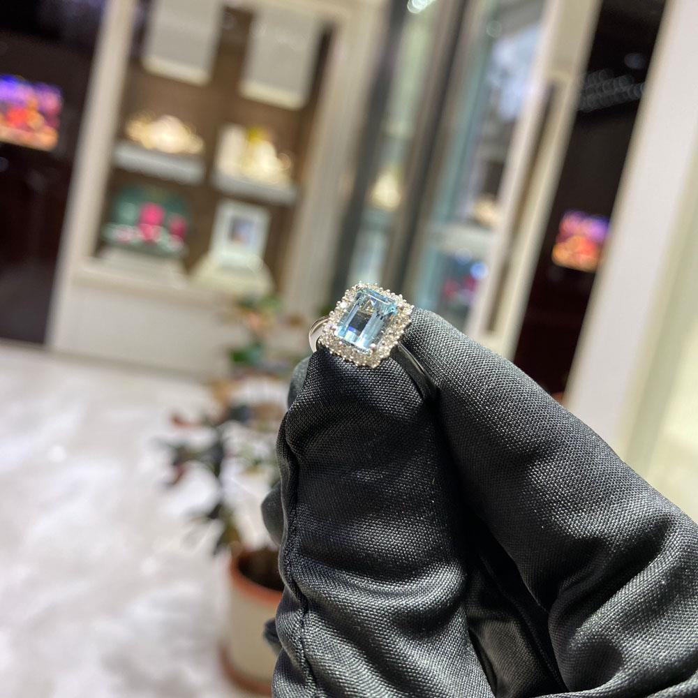  Anello acquamarina e diamanti in oro bianco - Mirco Visconti - MIRCO VISCONTI