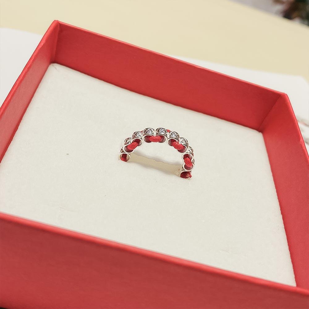  Anello pigne argento filo rosso Dodo Mariani R23 - DODO MARIANI