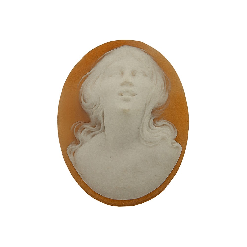 Cameo artistico con incisione di viso di donna 30x40 mm - 