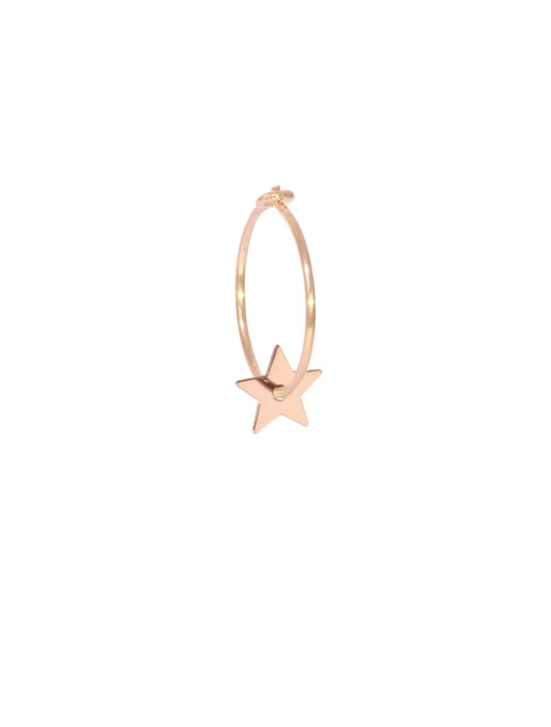 18kt rose gold Aurum star plate single circle pendant earring - MAMAN ET SOPHIE