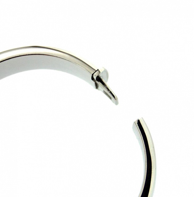  Bracciale rigido schiava in oro bianco 18kt lucido spesso - LUSSO ITALIANO