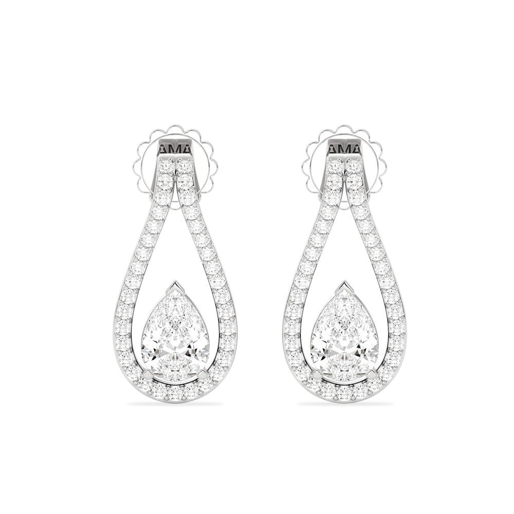 Orecchini Fantasia Oro Bianco Diamanti 1,35 Carati Lab-Grown - AMA