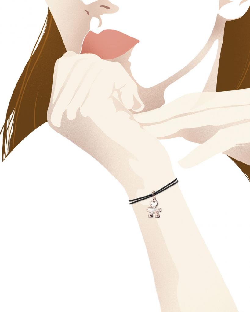  Ciondolo leBebe LBB161 maschietto oro rosa 9kt e argento 925 - LE BEBE