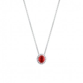 Girocollo oro bianco cuoricino zaffiri 0,05ct diamanti 0,05ct Mirco Visconti - MIRCO VISCONTI
