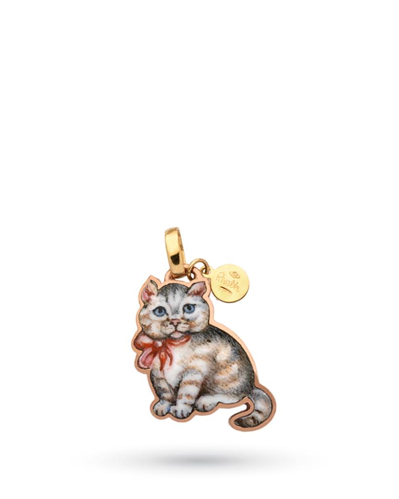 Ciondolo Gabriella Rivalta Gatto Tigrato Grigio rame oro - GABRIELLA RIVALTA