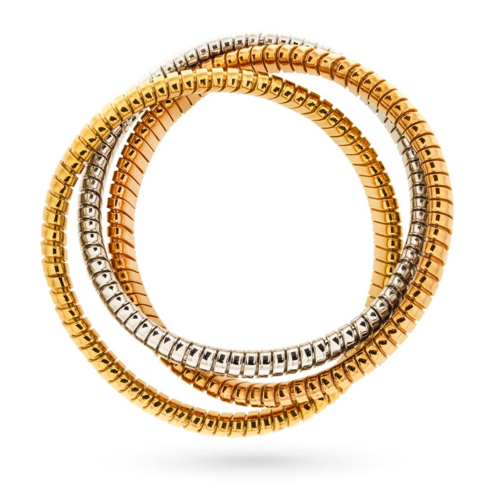  Tris bracciali elastici in oro bianco, giallo e rosa Weingrill - WEINGRILL
