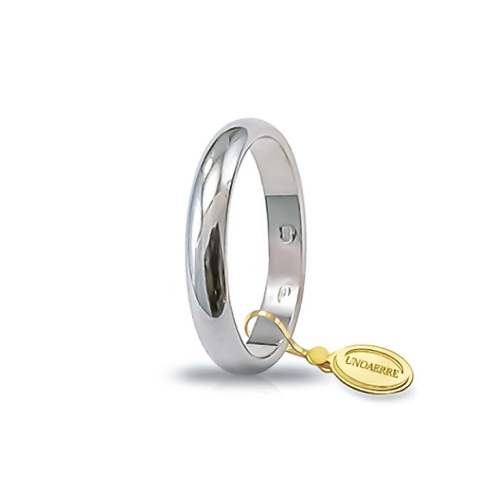 Fede Nuziale Classica 4 grammi oro bianco Misura 19 - UNOAERRE