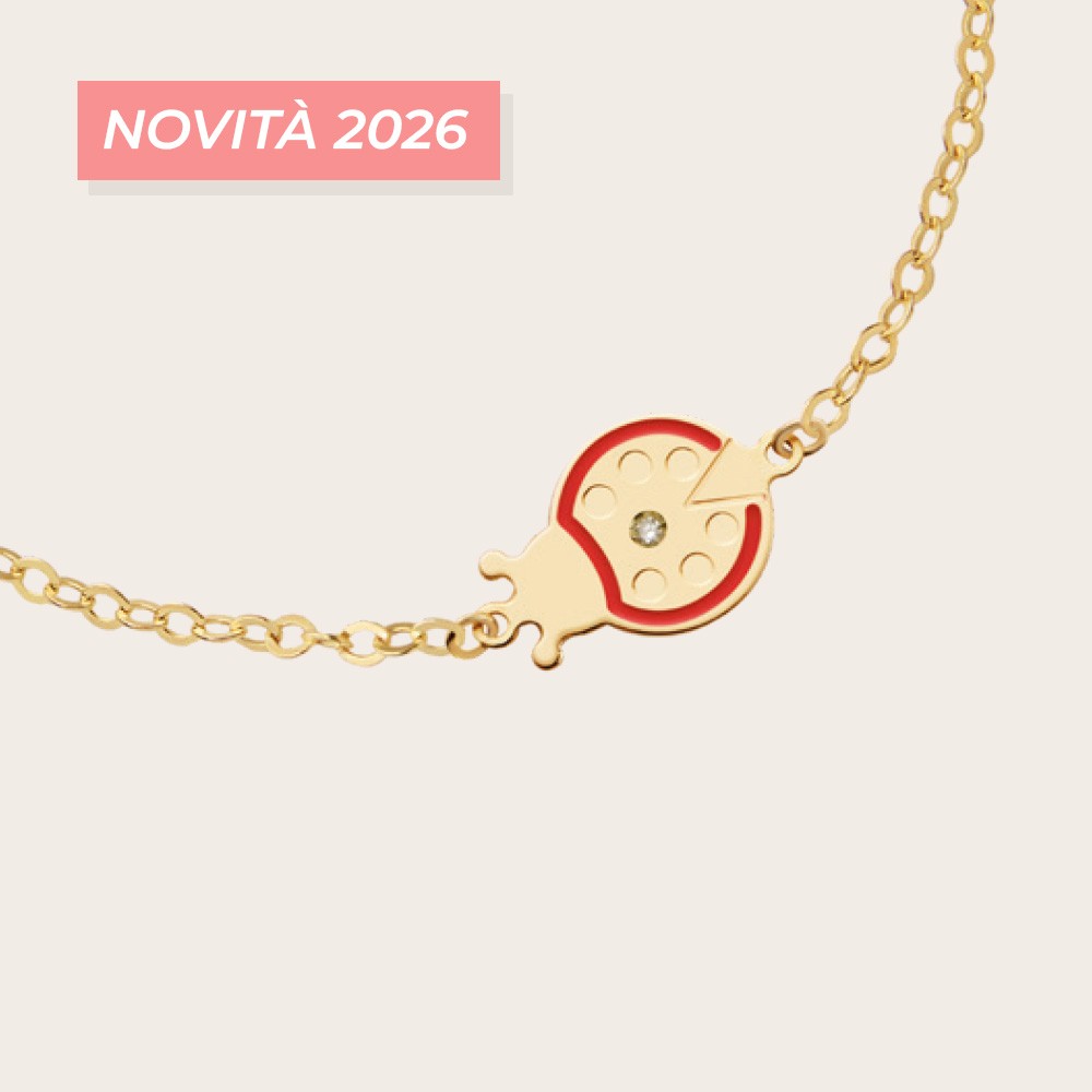 Bracciale leBebe PMG209 Lucciole Coccinella smaltata rossa e diamante - LE BEBE