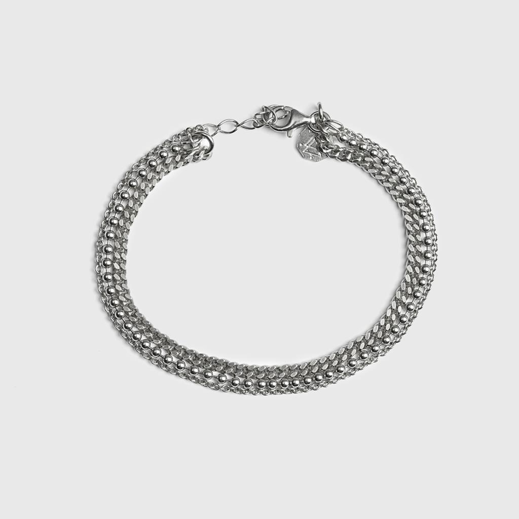 Les Poulettes Bracciale Argento 925 Trifoglio Con Maglie | Gioiello Artigianale Francese | Regalo In Cofanetto | Design Unico E Originale