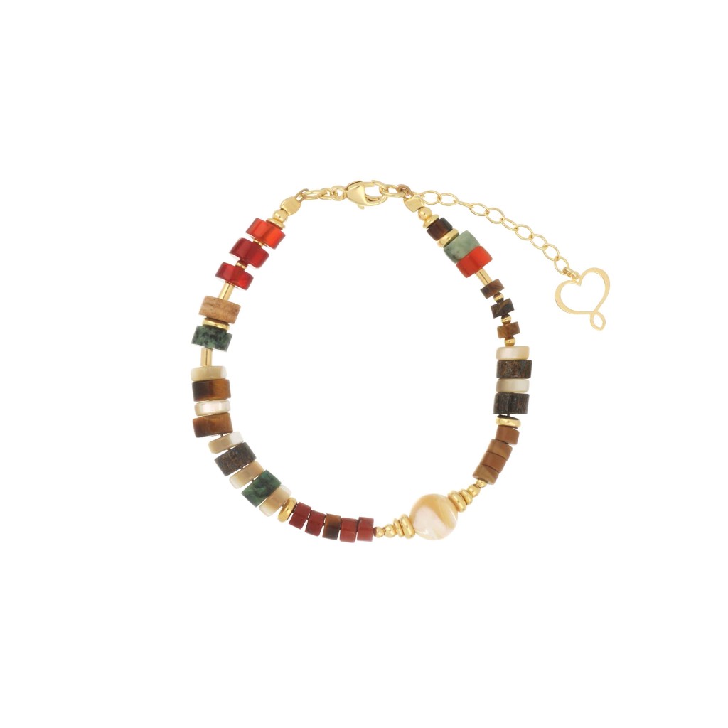 Maman et Sophie BRUSA6SFMP Madreterra Bracelet in 925 Silver and Gold - MAMAN ET SOPHIE