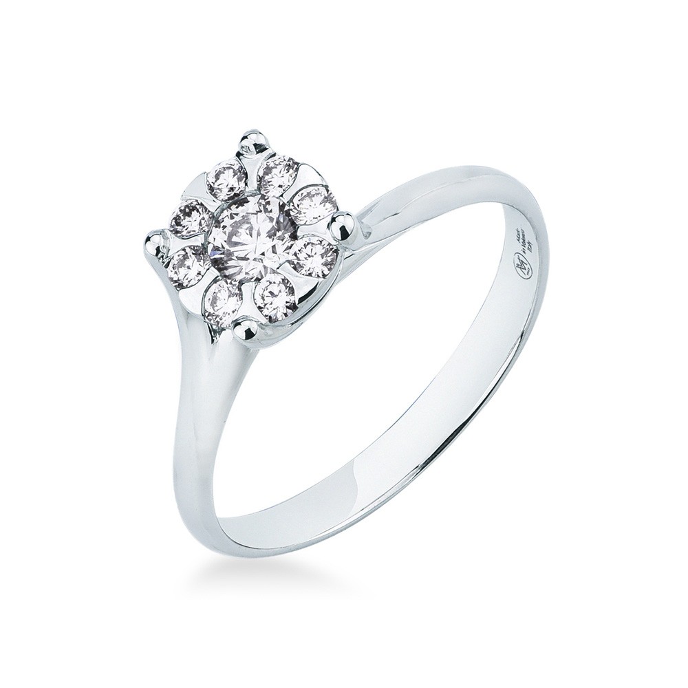 White gold multi-stone solitaire diamond ~0.44ct - MIRCO VISCONTI
