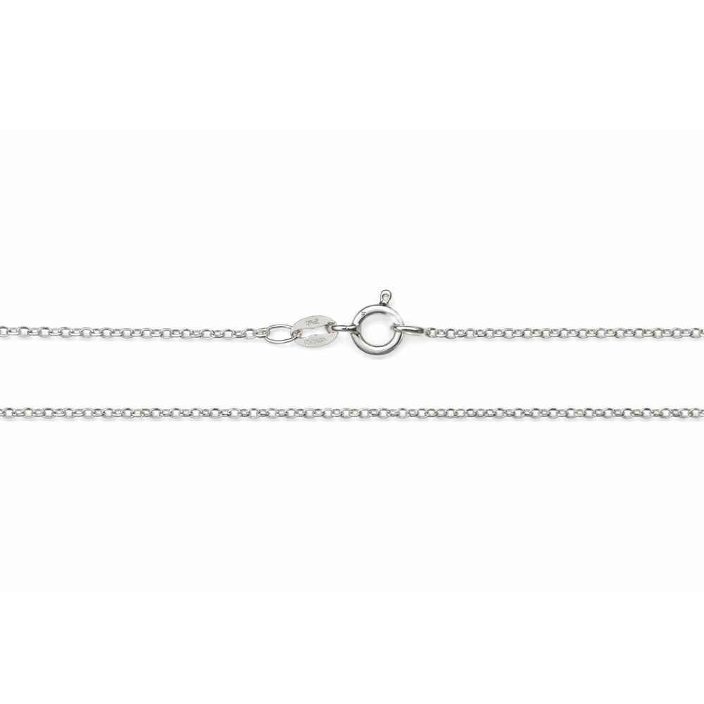 18 kt White Gold Diamond-Cut Rolo Chain 1 mm &ndash; 45 cm - LUSSO ITALIANO