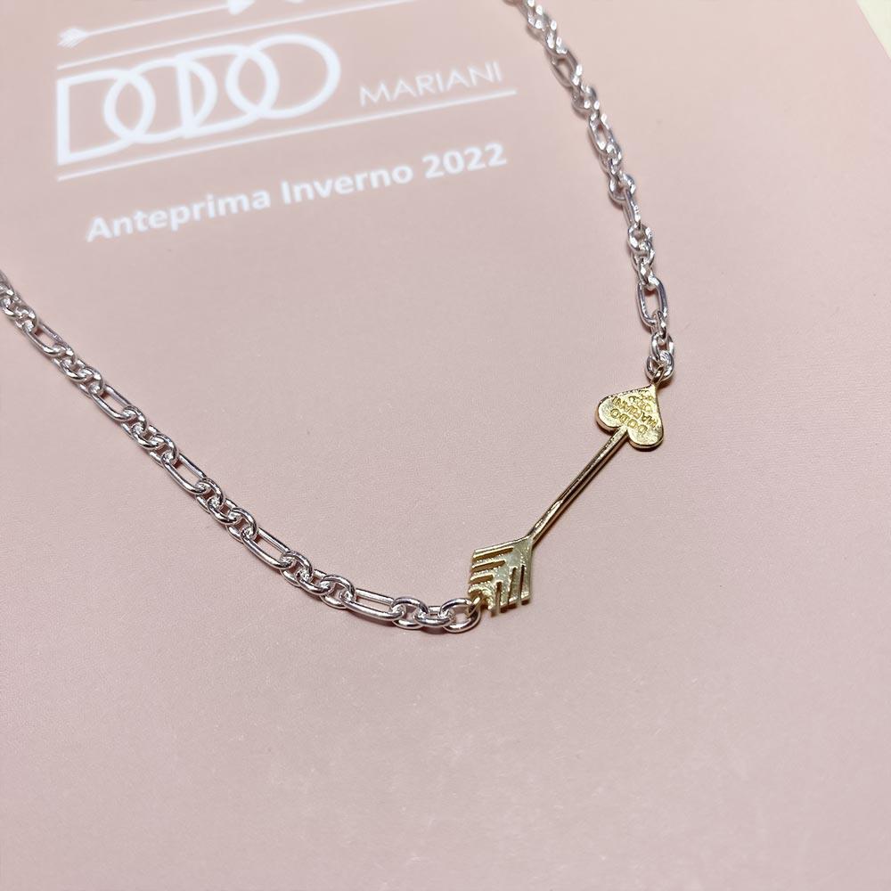  Collana argento freccia oro zirconi 42cm Dodo Mariani FG1ZG - DODO MARIANI