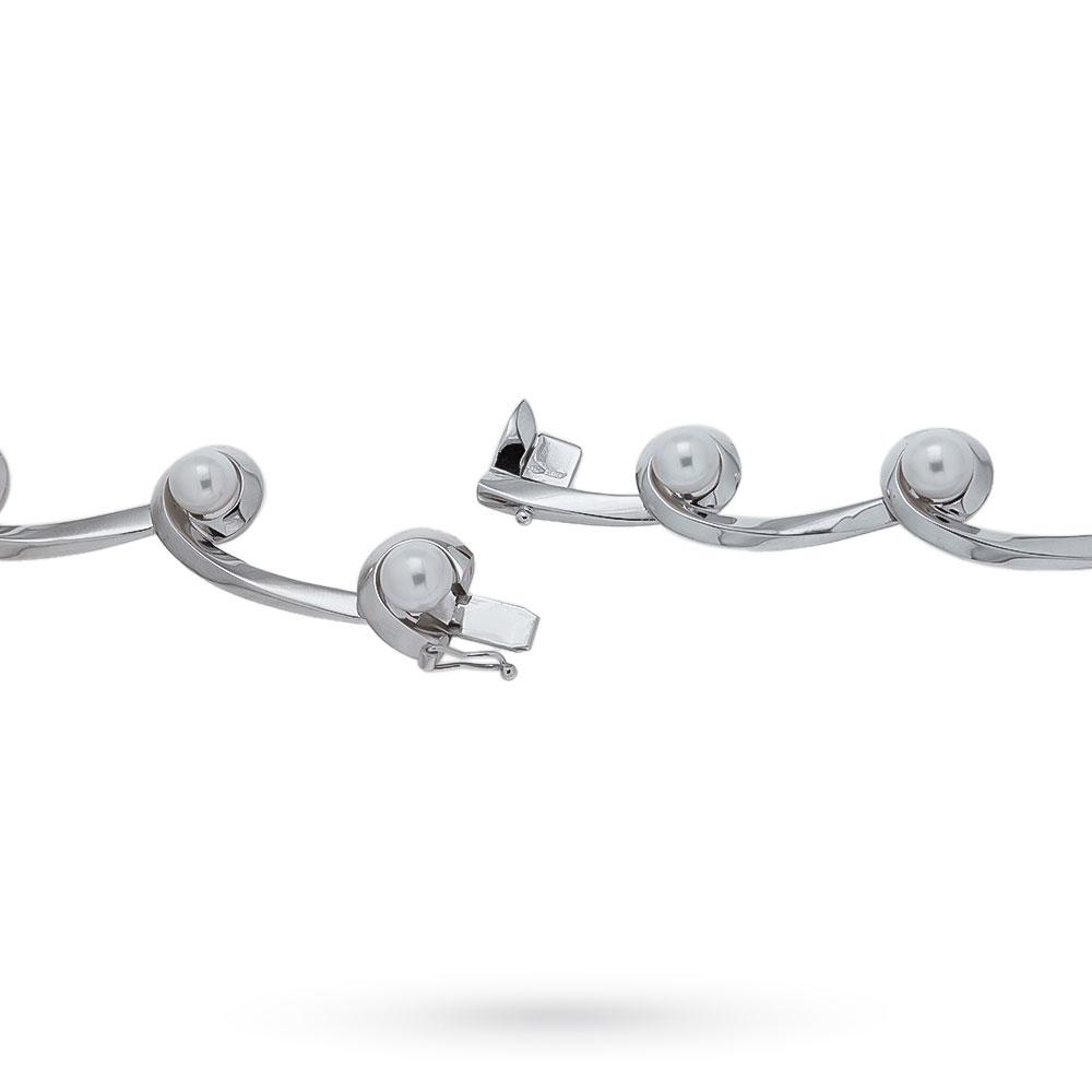  Collana oro bianco perle Akoya e diamanti 2,43ct - MIKAWA