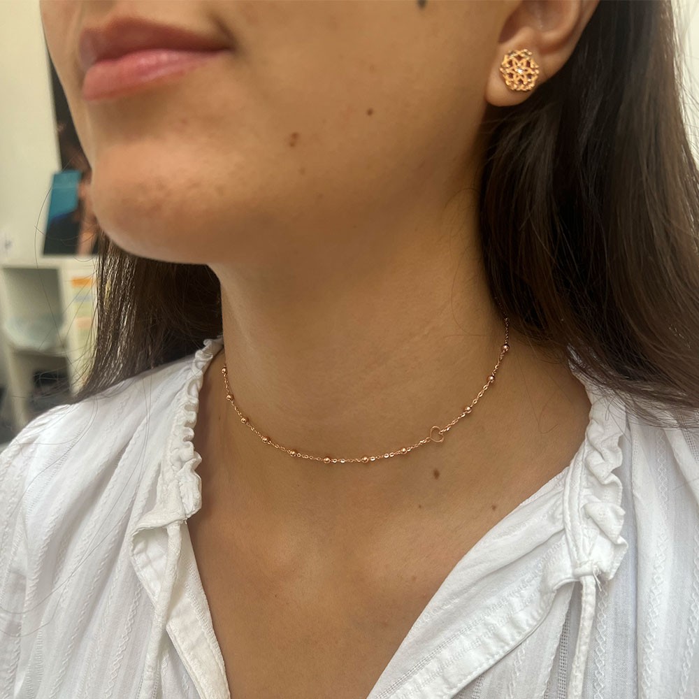  Girocollo sferette cuore traforato rosa Maman et Sophie GCPPTAL - MAMAN ET SOPHIE