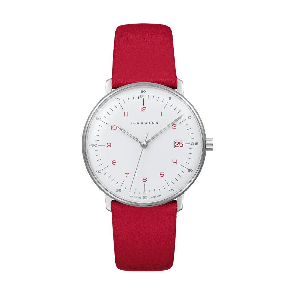 Junghans max bill Damen 47-4541.02 Bianco-Rosso 32,7 mm - JUNGHANS