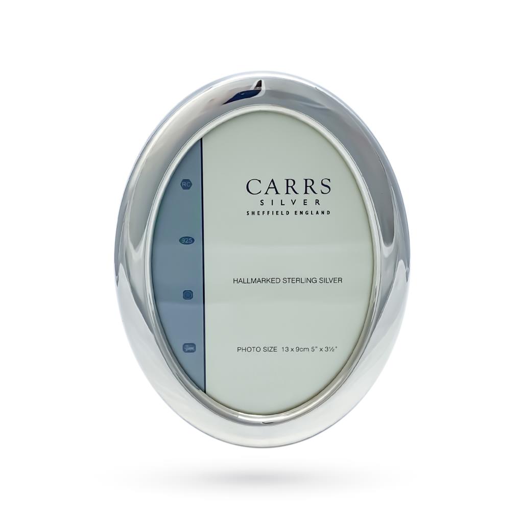 Oval silver photo frame 10x14cm glossy - CARRS