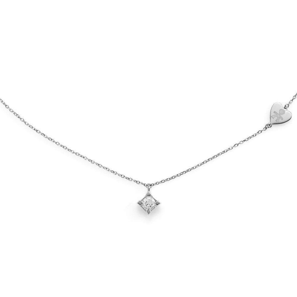 Collana girocollo con diamante Solitario taglio brillante da 0,20 carati