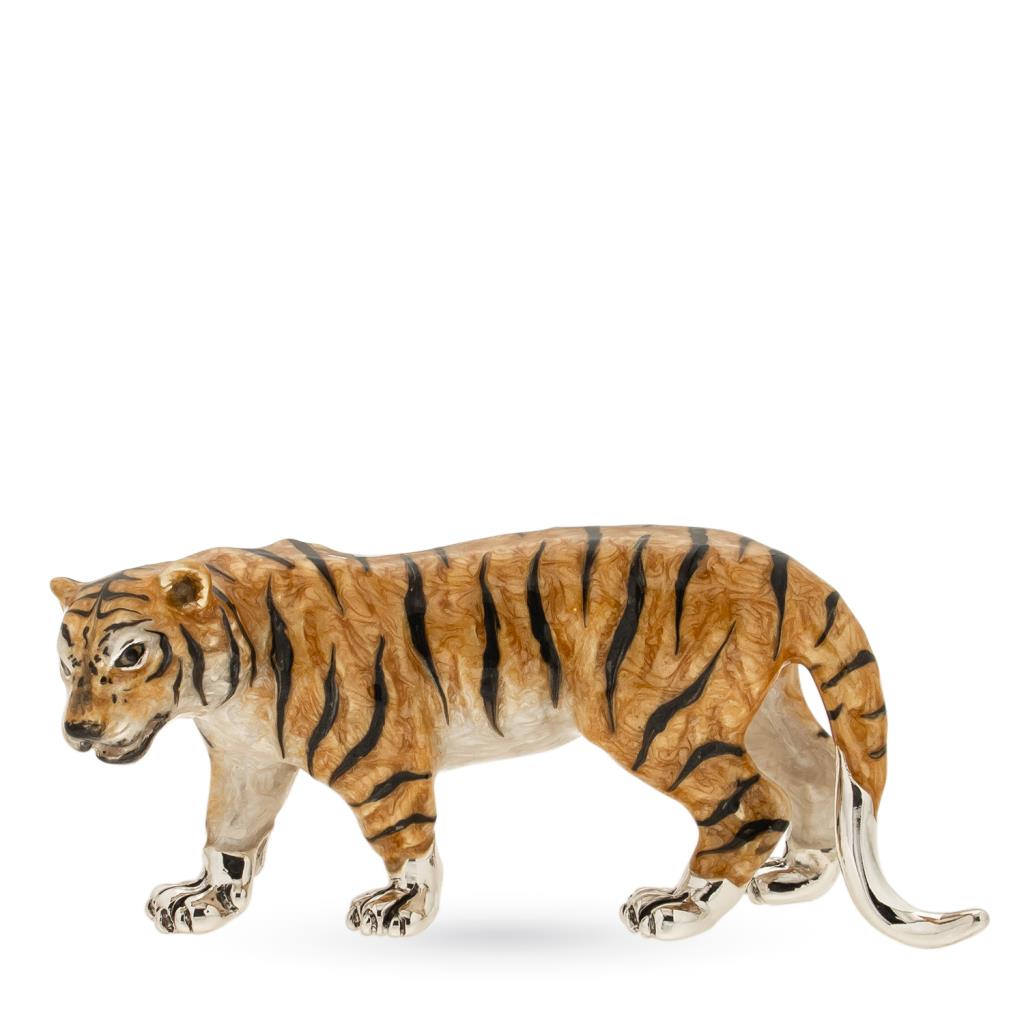 Soprammobile trigre in argento 925 smaltato a mano