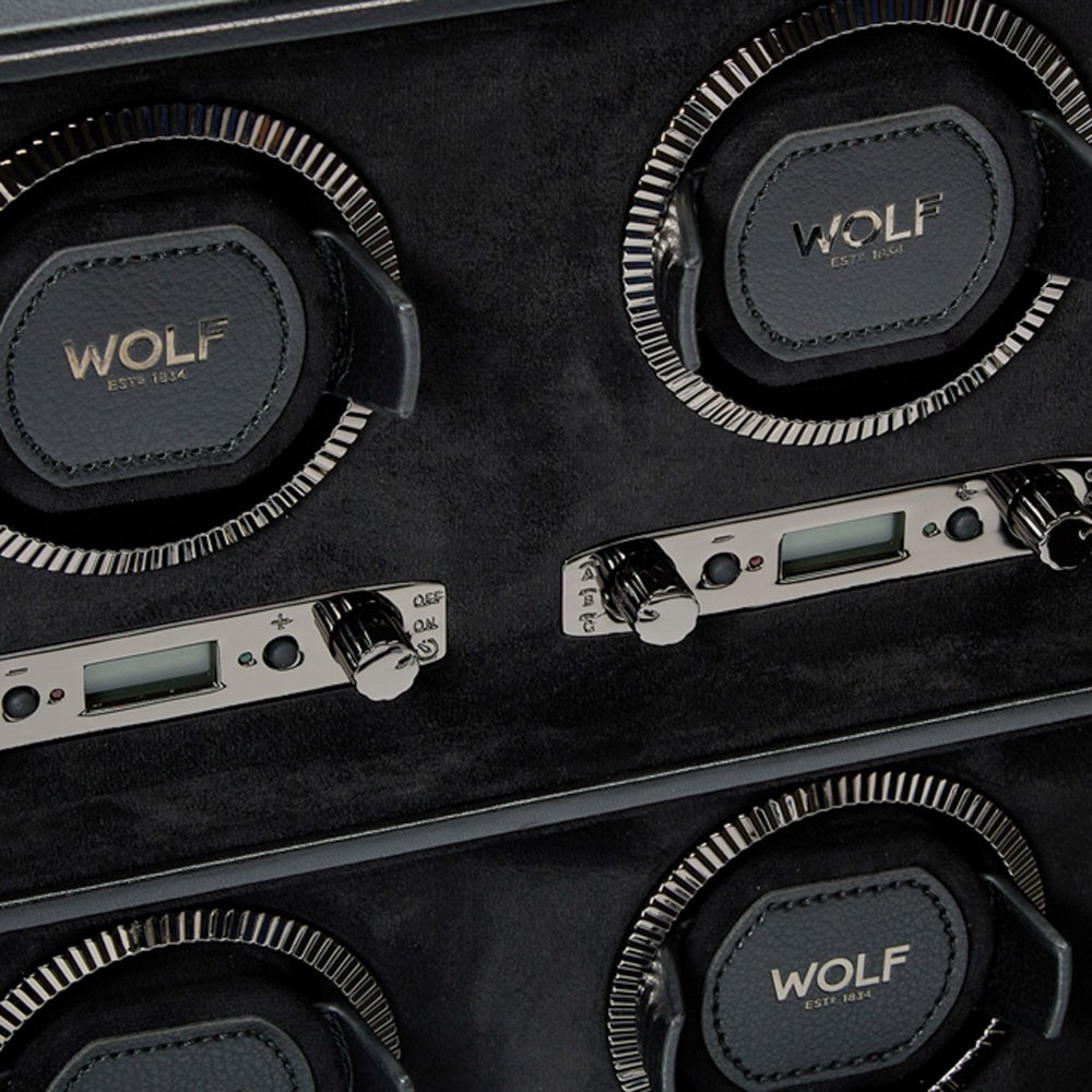  Wolf 6 Piece Watch Winder - Black - WOLF