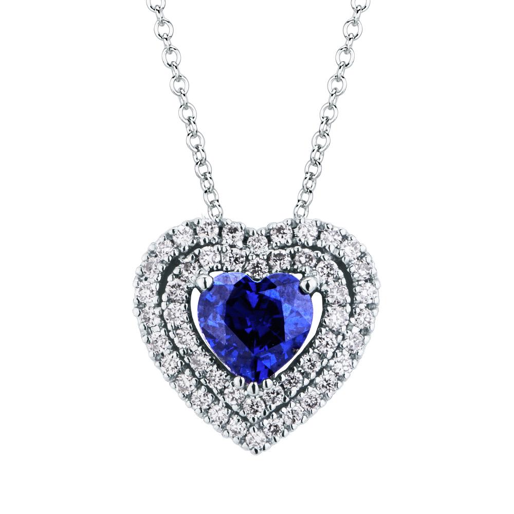  Girocollo zaffiro cuore 0,50ct diamanti 0,18ct Mirco Visconti - MIRCO VISCONTI