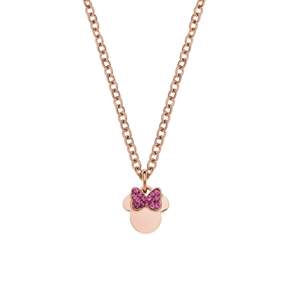 pink crystal minnie bow choker necklace - DISNEY