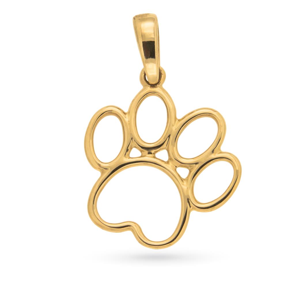 18kt yellow gold dog footprint charm  - LUSSO ITALIANO