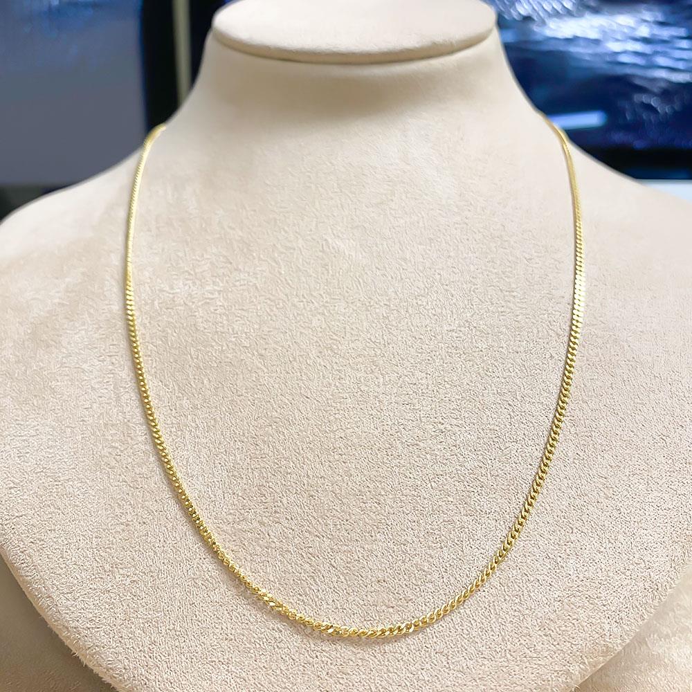  Catena groumette sottile piena oro giallo 18kt 50cm - UNOAERRE