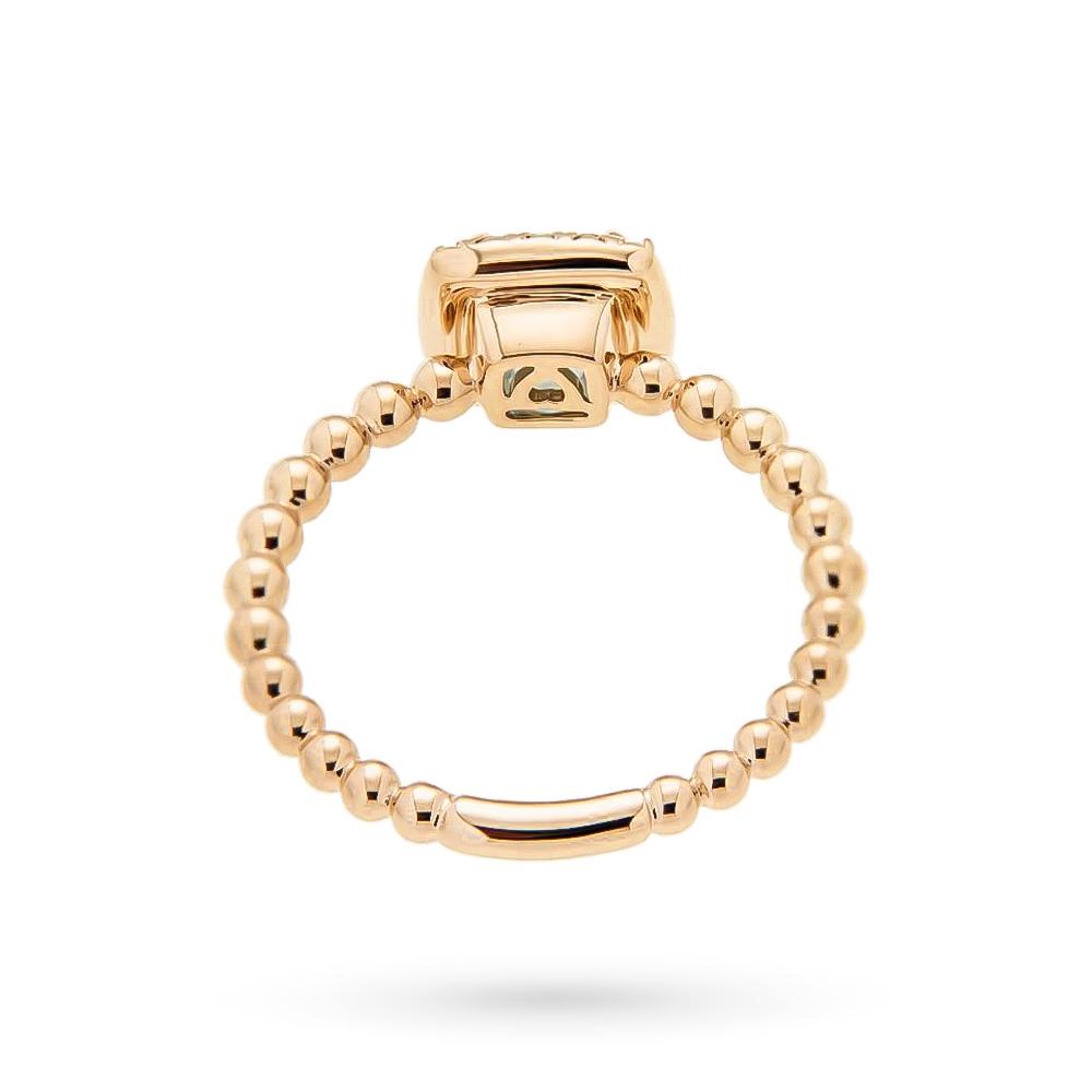  Anello oro rosa topazio blu 0,97 contorno diamanti 0,16ct - CICALA