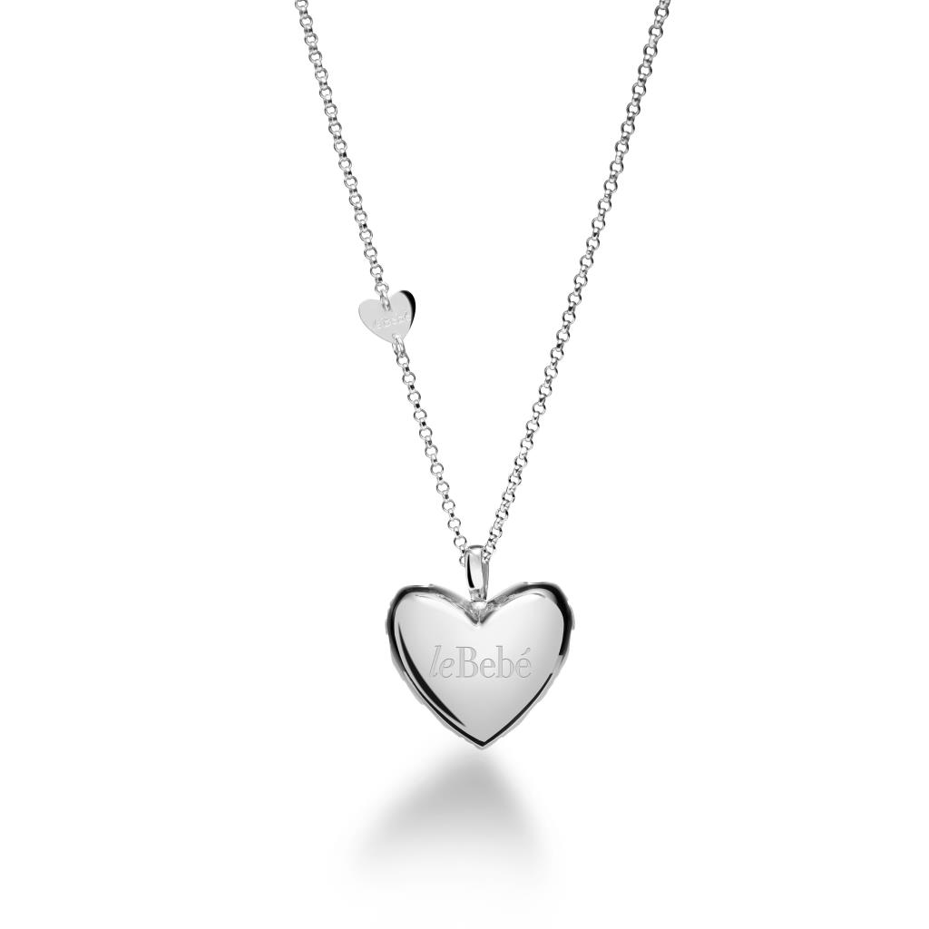 925 sterling silver leBebe SNM013 SuonAmore Hearts charm with silver chain - LE BEBE