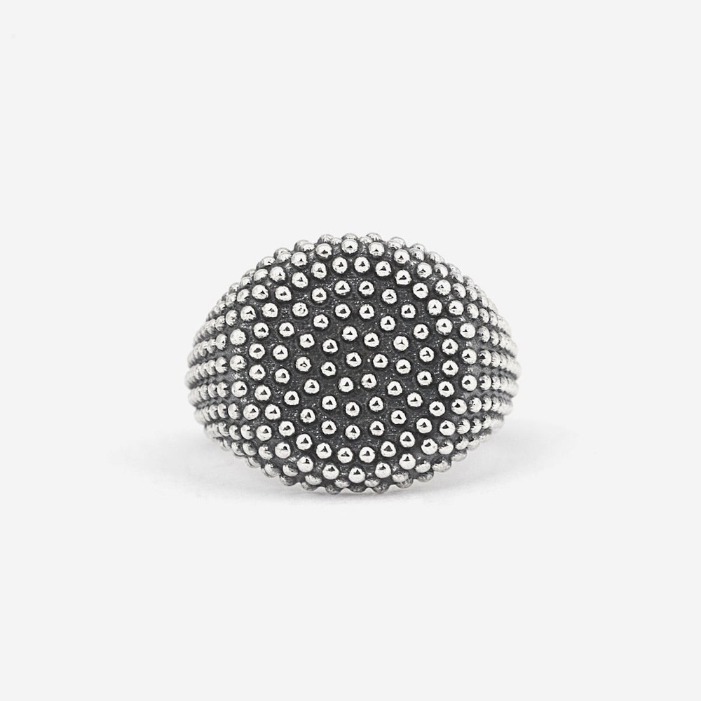 Anello da mignolo puntinato in argento