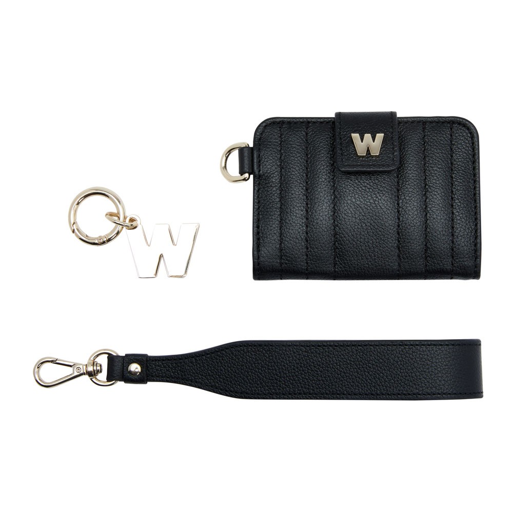  Wolf Credit Card Holder with Wristlet - Black - WOLF