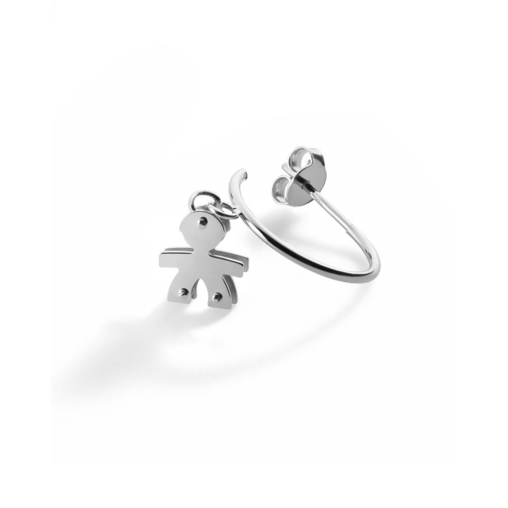  leBebe hoop earrings LBB551 Classic white gold boy silhouette - LE BEBE