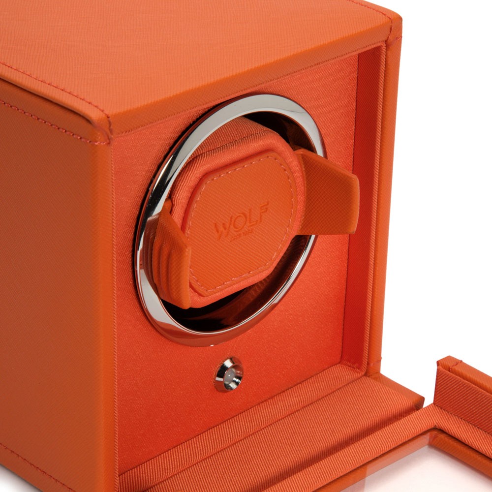  Wolf Single Watch Winder with Cover - Orange - WOLF