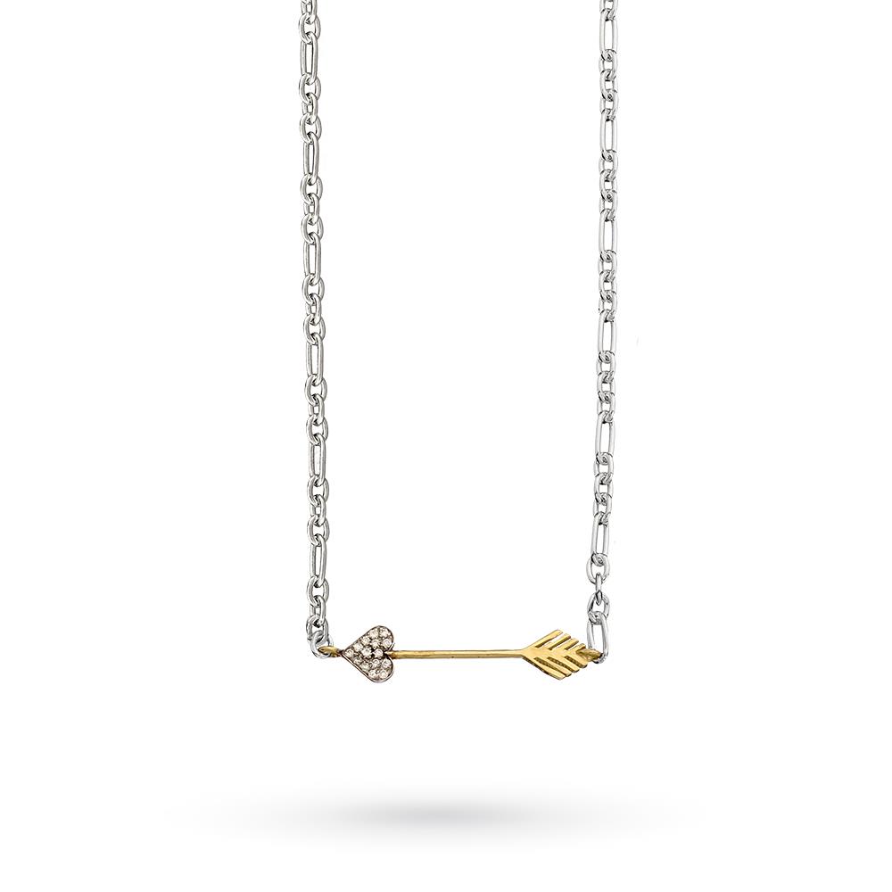  Collana argento freccia oro zirconi 42cm Dodo Mariani FG1ZG - DODO MARIANI
