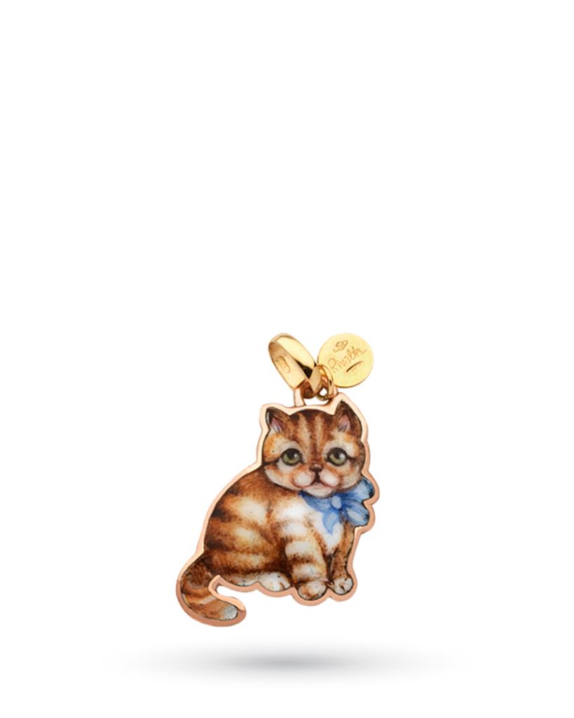 Ciondolo Gabriella Rivalta Gatto Tigrato Marrone rame oro - GABRIELLA RIVALTA