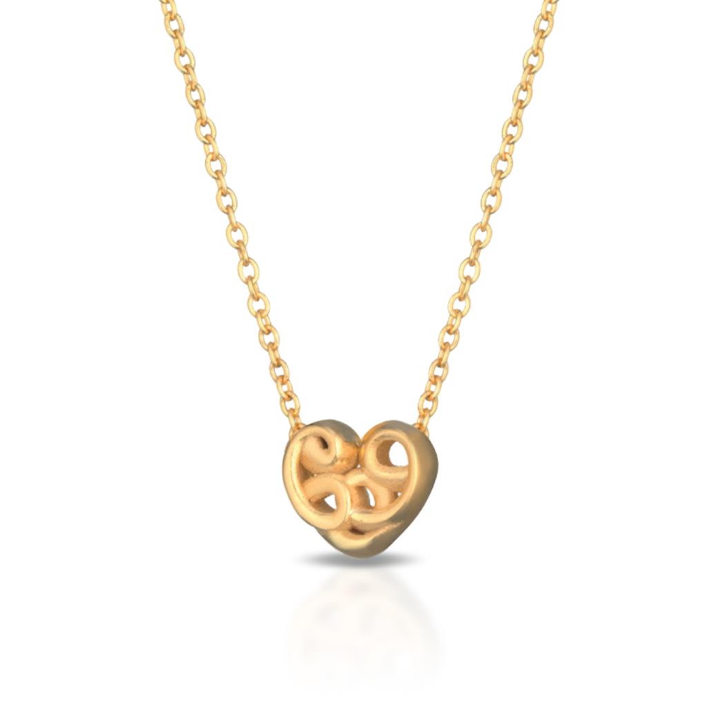 Necklace in golden silver with heart pendant - MARESCA OFFICINE ORAFE