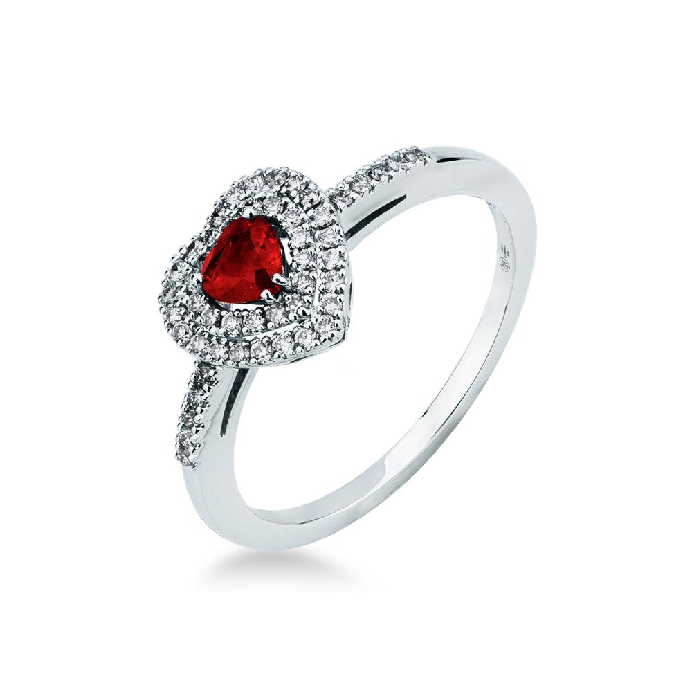Heart ruby ring 0.23ct diamonds 0.24ct Mirco Visconti - MIRCO VISCONTI