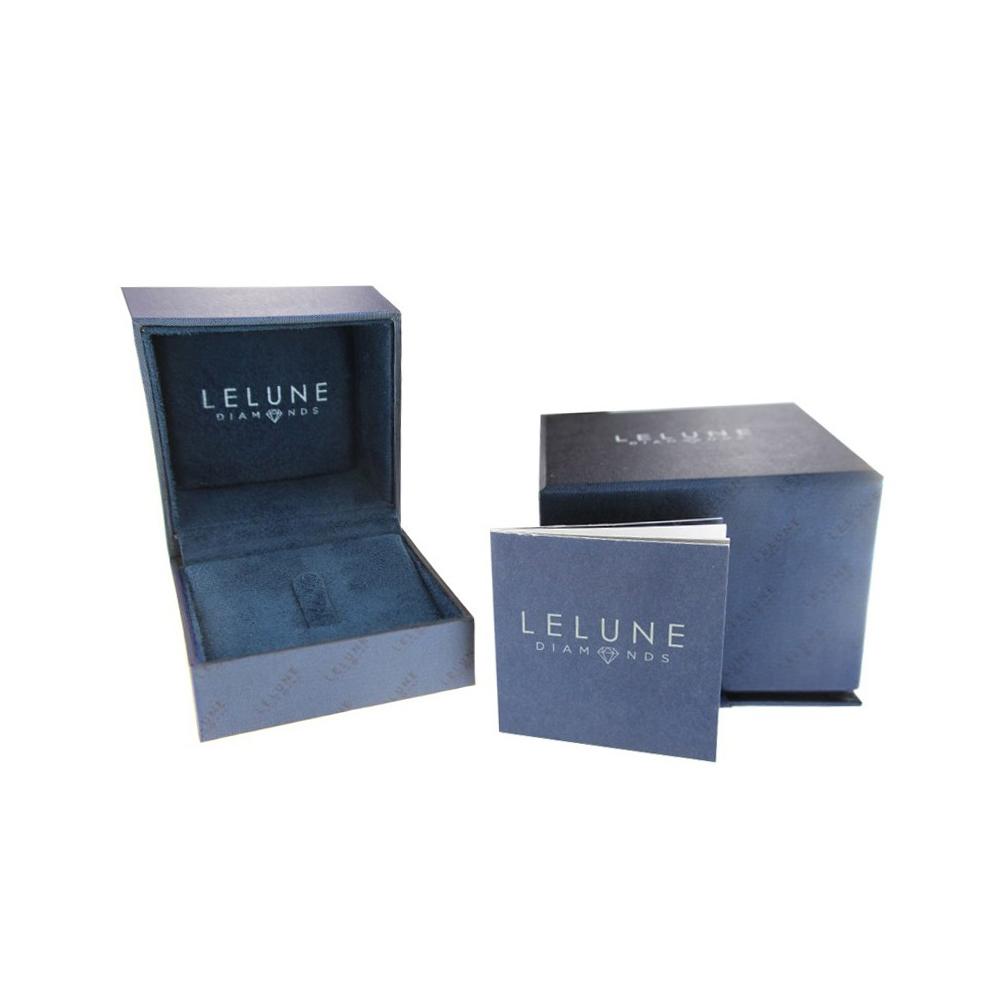  18kt white gold ring blue sapphire 0,26ct diamonds 0,06ct - LELUNE