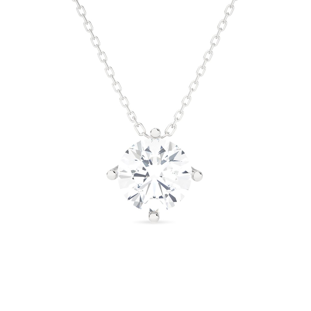 Girocollo oro bianco con diamante 2 Carati Lab-Grown