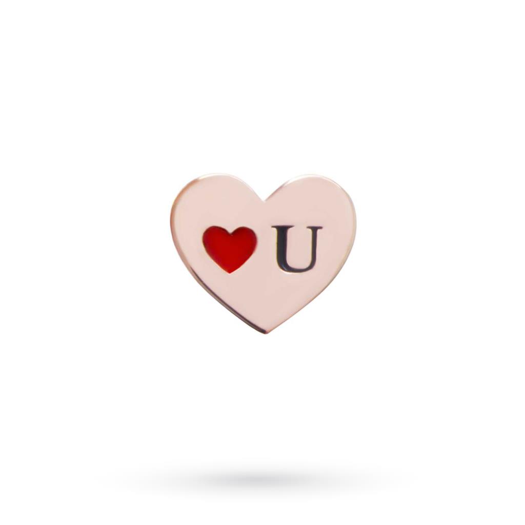 Pink silver heart i love you single earring - MAMAN ET SOPHIE