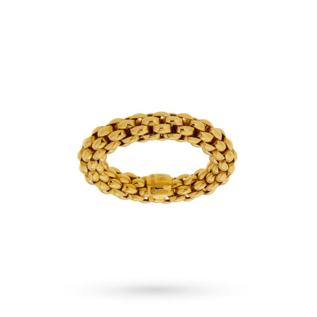 Anello Fope oro giallo grana riso elestico e morbido - FOPE