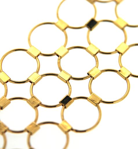  18kt yellow and white gold bracelet with three lines of rings - LUSSO ITALIANO