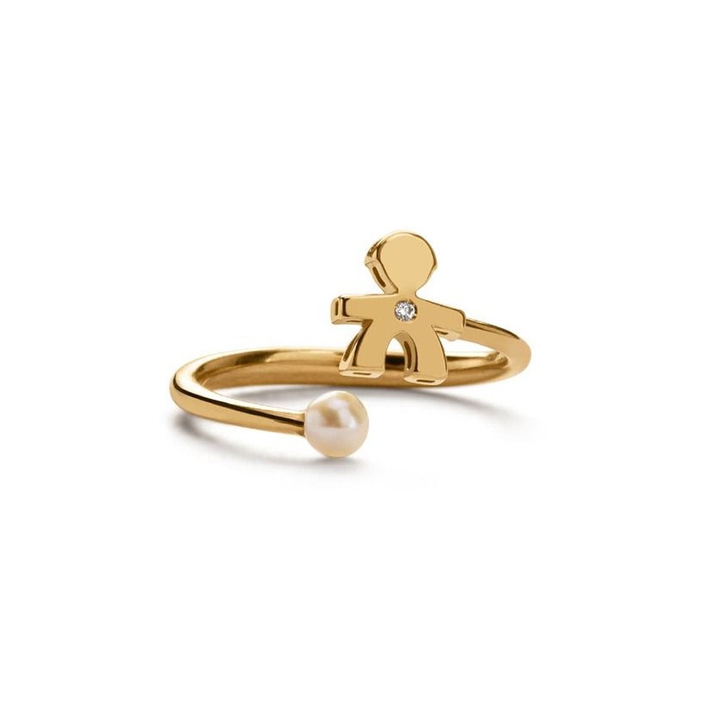  leBebe LBB834 baby pearl gold diamond ring size 13 - LE BEBE